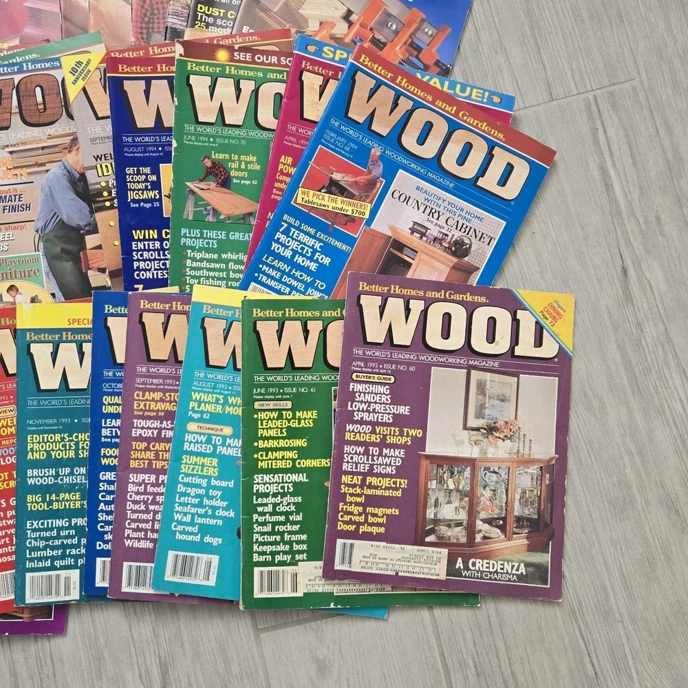 Wood Magazine: Lot of 38 issues 1993-1999 Better Homes & Gardens - Woodworking